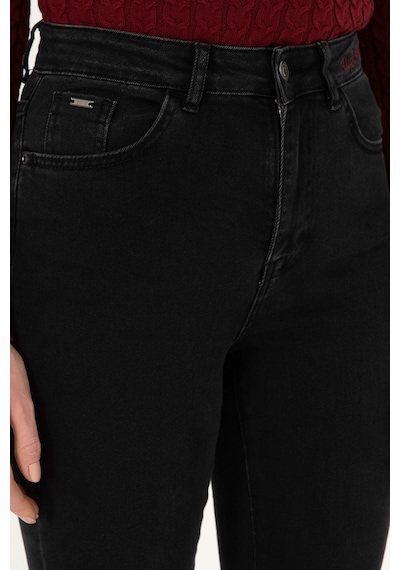 U.S. Polo Assn. Kadın Siyah Slim Flare Fit Jean Pantolon 50290901-DN0027