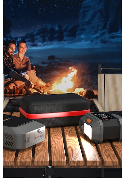 Auhma A7711 Akü Takviye Cihazı 4'ü 1 Arada Powerbank, Hava Kompresörü, Lcd Ekran, 12.000mah 150psı