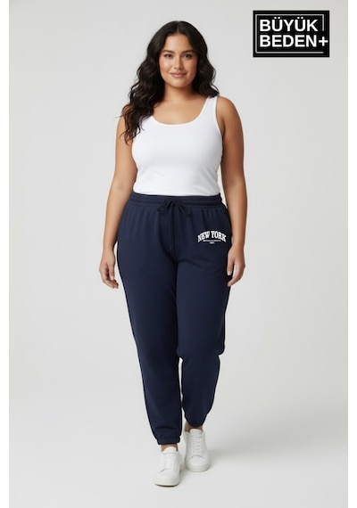 Süperlife Kadın Büyük Beden New York Paça Lastikli Rahat Kesim Jogger İnce Eşofman Altı Spr26beak951-5 Mavi Süperlife Kadın Büyük Beden New York Paça Lastikli Rahat Kesim Jogger İnce Eşofman Altı Spr26beak951-5 Mavi
