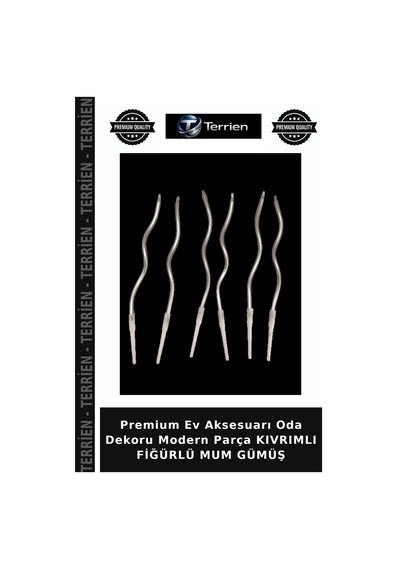Premium Ev Aksesuarı Oda Dekoru Modern Parça Kıvrımlı Fiğürlü Mum Gümüş