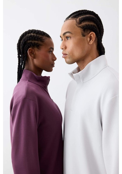 Defacto Defactofit Standart Fit Dik Yaka Modal Sporcu Sweatshirt E9772ax25augr184 Gri