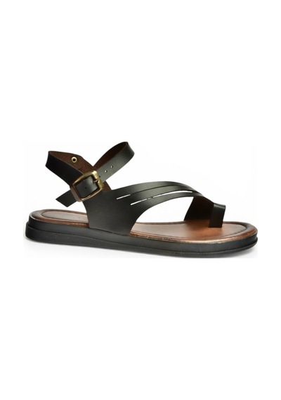 Fox Shoes U390903603 Siyah Hakiki Deri Kadın Sandalet