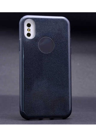 Noktaks - İphone X Uyumlu Kılıf Koruyucu Simli Shining Silikon - Siyah - T3475