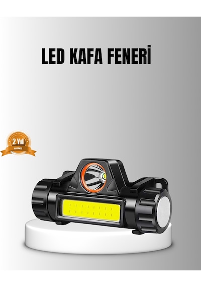 Şarjlı - 775 - Led Kafa Feneri Çift Fonksiyonlu, 200lm Işık Gücü, Ip44 - Kmrsfres - Suya Dalı