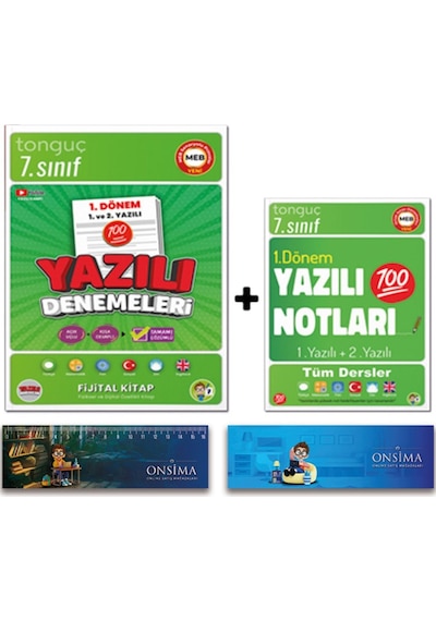 Tonguç Akademi 7. Sınıf 1. Dönem Yazılı Notları - 1. Dönem Yazılı Denemeleri Set - Süper İkili 2 Kitap