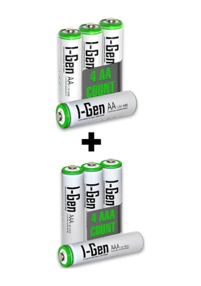 I-gen B181 4 Adet Aa 2700 Mah Şarjlı Kalem Pil + 4 Adet Aaa 900 Mah Şarjlı İnce Kalem Pil 1.2v Nı-mh