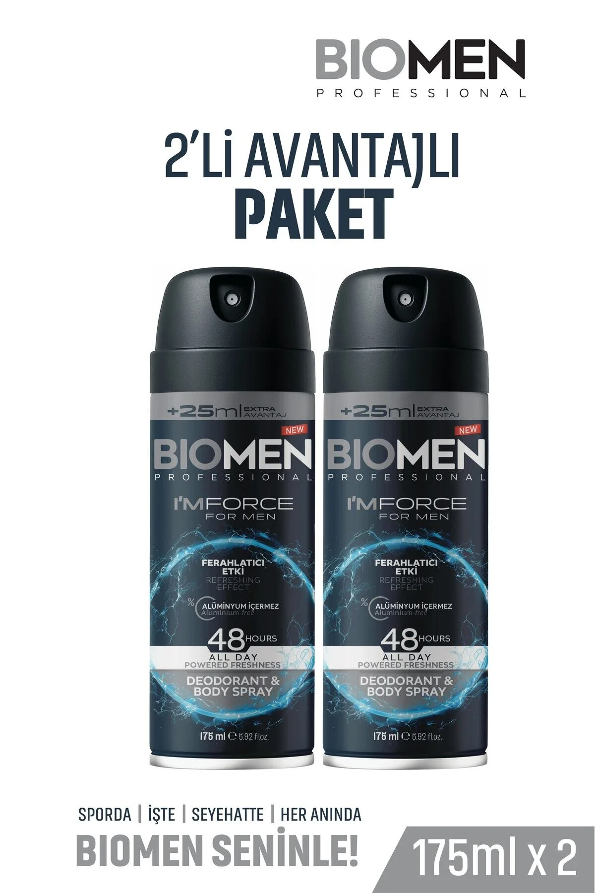 Deodorant & Body Sprey For Men Ferahlatıcı Etki I'm Force 2x 175 Ml