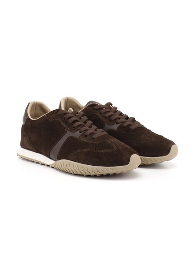 Diğer Kadın Kahve Süet Lastik Bağcıklı Hakiki Deri Sneaker Ddza83742148 Kahve Rengi