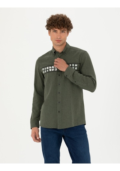 Pierre Cardin Erkek Haki Gömlek Desenli 50274061-vr027 Haki
