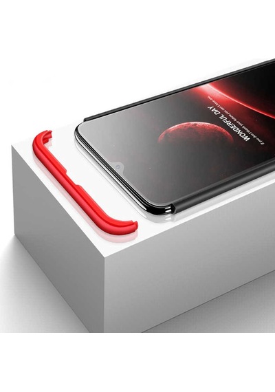 Galaxy M30 Kılıf Zore Ays Kapak Siyah-Kırmızı