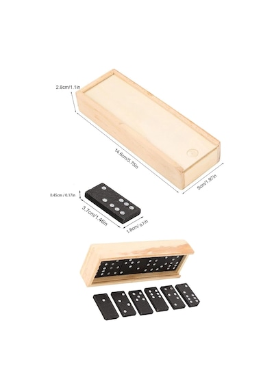 Tafce Ahşap Domino Taşları Set İstifleme Oyuncak Blokları Domino Kurulu Oyunları