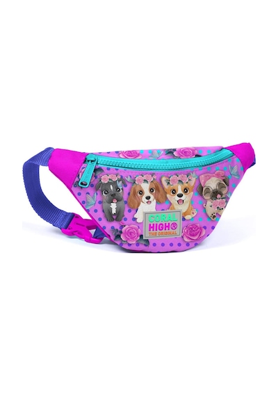 Coral High Kız Çocuk Pembe Köpek Desenli İlkokul Okul Çanta Seti Ve Bel Çantası