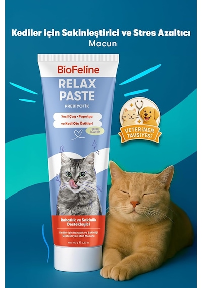Biofeline Rahatlatıcı Macun 100g Ve Kediler İçin Günlük Gerginlike Karşı Rahatlık Sağlayan Sakinleştirici Mac