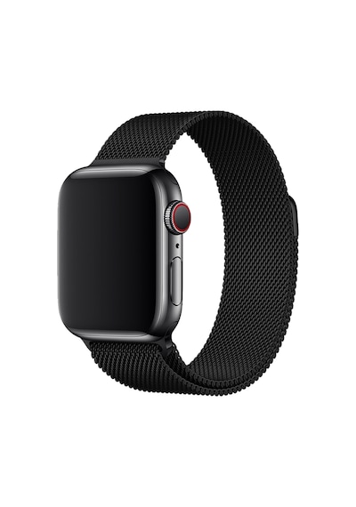 E2m Apple Uyumlu  Watch 42-44-45-49mm Krd-01 Metal Hasır Sıyah Kordon