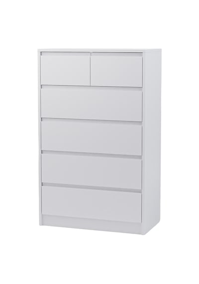 Nolm 6 Çekmeceli Şifonyer G:76 D:40 Y:122 Cm / Beyaz