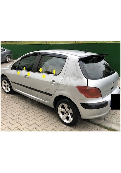 Markadan Peugeot 307 Krom Cam Çıtası 2001-2008 4 Parça   Paslanmaz