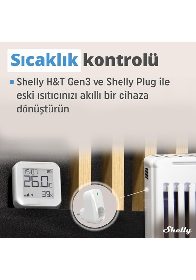 Shelly H&t Gen3 Wifi Sıcaklık Ve Nem Sensörü Beyaz