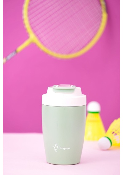 Penguen-3047 Yeşil Pipetli Mug Termos 400 Ml Yeşil