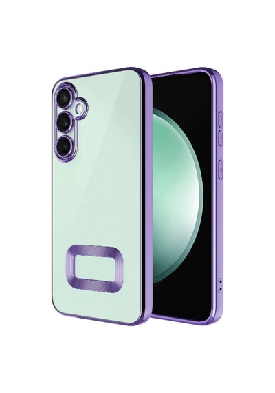 Galaxy S23 Fe Kılıf Kamera Korumalı Logo Gösteren Zore Omega Kapak Lila
