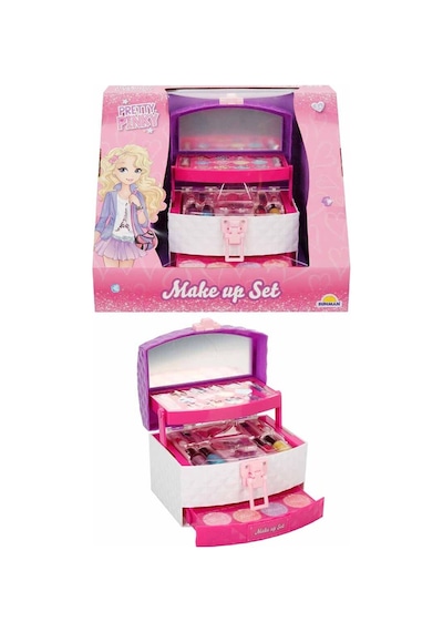 Pretty Pinky 3 Katlı Taşıma Çantalı Kız Çocuk Oyuncak Makyaj Güzellik Seti
