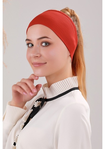 Melodi Scarf Sihirli Yapışkanlı Kaymayan Bandana Spor Bone Kiremit Kırmızısı Kiremit Kırmızısı Kiremit
