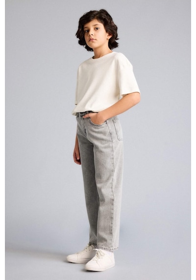 Defacto Wıde Leg Düz Paça Jean Pantolon Erkek Çocuk F8433a826smnm55 Gri-nm55
