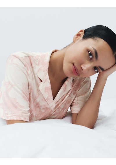 Marks & Spencer Desenli Pijama Takımı T37004643f Pembe