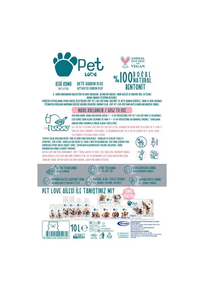Kedi Kumu Aktif Karbon Kokulu 10 Litre