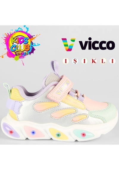 Vicco Lamb Işıklı Ortopedik Çocuk Spor Ayakkabı Pudra