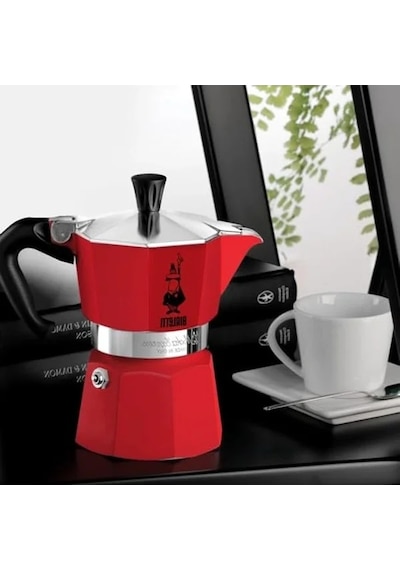 6 Kişilik Espresso Kahve Pişiricisi, Kırmızı Renkli Tasarım