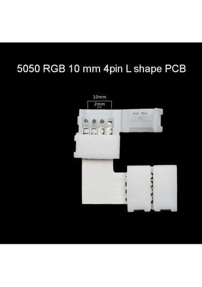 2 Adet 4 Pin L Dönüş Rgb Şerit Led Ekleme Aparatı Birleştirici Rgb Şerit Ledler Için