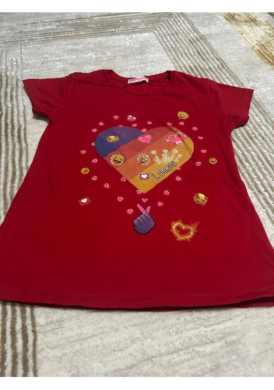 Monili Kız Çoçuk T-shirt KIrmızı