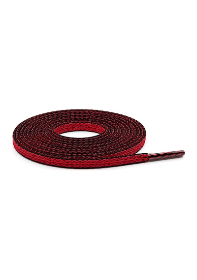 Hapshoe 80 Cm Kırmızı Siyah 5 Mm Yassı Mumlu Ayakkabı Bağcığı