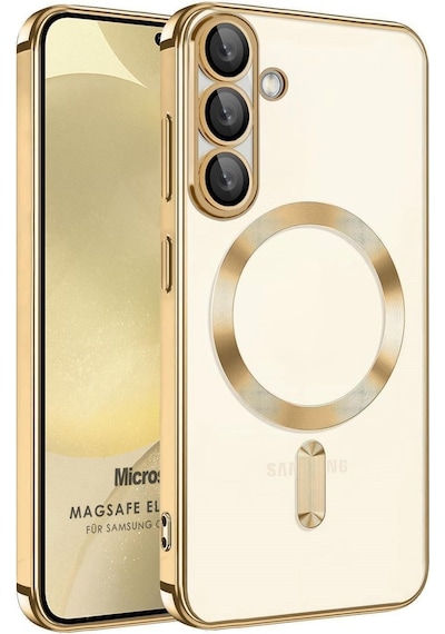 Microsonic Samsung Galaxy Uyumlu A57 Kılıf Magsafe Luxury Electroplate Gold -