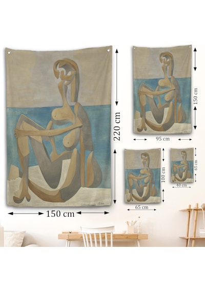 Salvador Dali - Plajda Oturan Yüzücü Duvar Örtüsü - Seated Bather On The Beach-7405