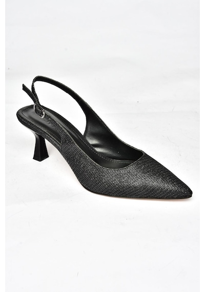 Fox Shoes S518081714 Siyah Sim Alçak Topuklu Kadın Ayakkabı Siyah