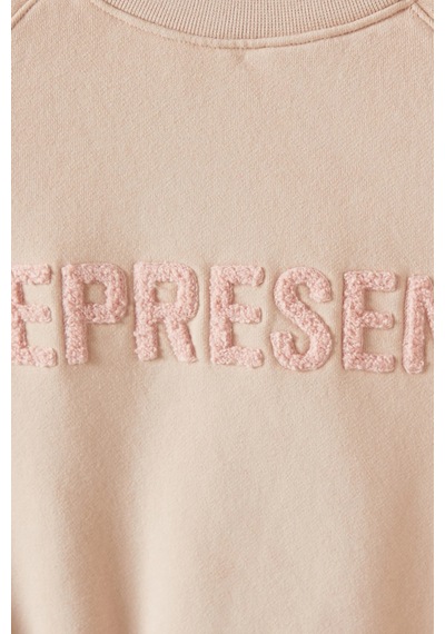 Represent Fly Micro Sweatshirt, Organik Pamuk, Minimalist Ve Lüks Günlük Sweatshirt Pembe