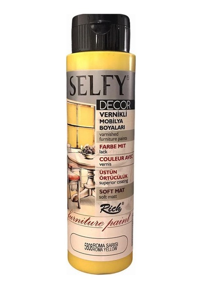 Rich Selfy Decor Vernikli Boya 500 Cc 5808 Roma Sarısı