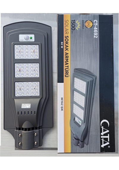 Cata Ct-4692 60W Solar Sokak Armatürü Güneş Enerjili Bahçe Lamba