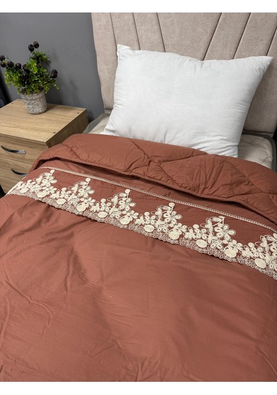 Clasy %100 Pamuk Ranforce Çift Kişilik Yorgan Çift Taraflı Osela V3 Kiremit Düz Desenli Kapitoneli Kiremit