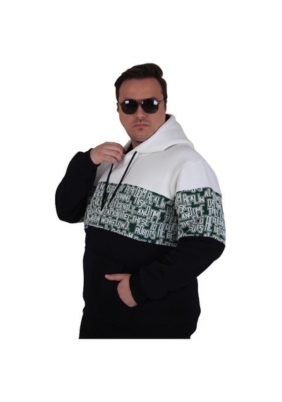 Starbattal Büyük Beden Kapüşonlu 3ip Sweat Transforming 25713 Ekru Ekru