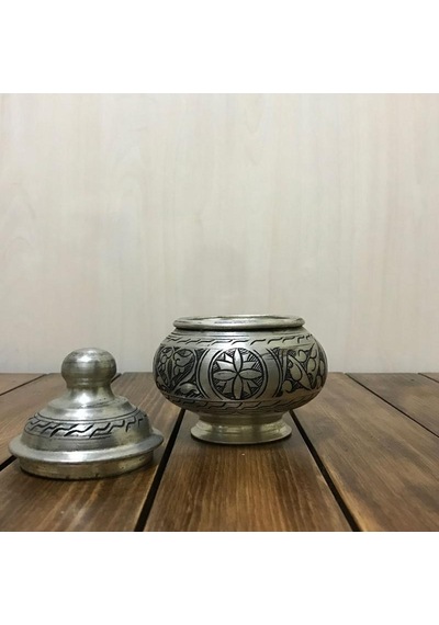 Küçük Boy Bakır Kubbe Şekerlik Gümüş