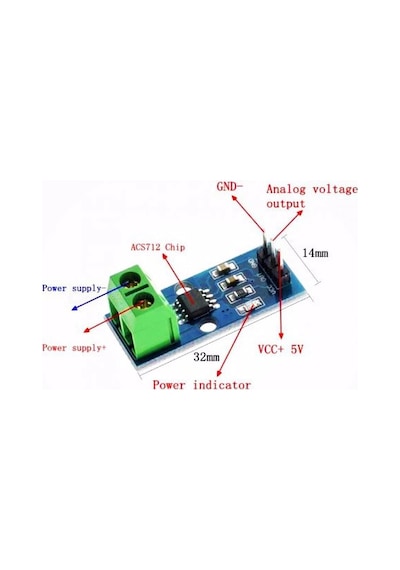 Acs712 Akım Sensörü Current Sensor -30 İla +30 A