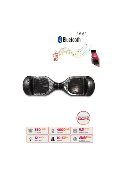 Citymate Hoverboard 6.5 inch Elektrikli Kaykay Scooter Bluetooth Hoparlörlü D27