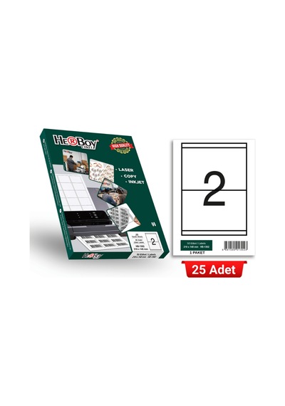 Herboy Hb-1302 210 X 140 Mm A4 Laser Etiket 25 Adet