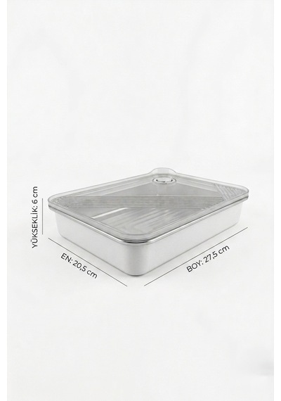 Stainless Paslanmaz Çelik Vakumlu Saklama Kabı,fırın Ve Kek Kabı 1,9 Lt Yemek Kabı Sefer Tası Gri