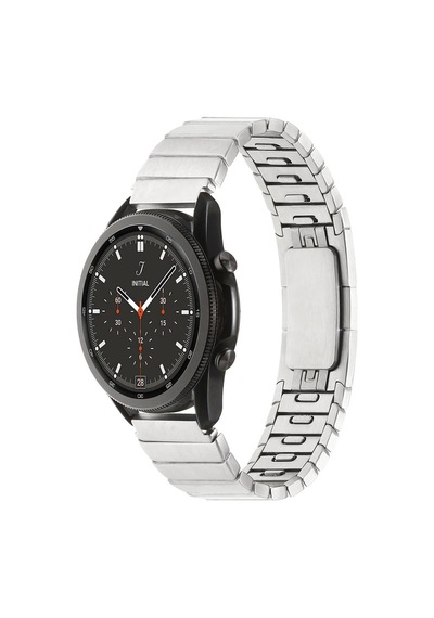 Huawei Watch Gt 2 Sport İle Uyumlu Metal Kordon, Çizgi Tasarım, Gümüş, 46 Mm