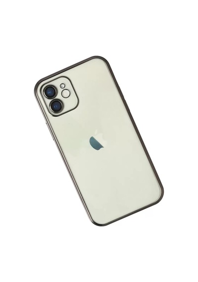 Apple iPhone Uyumlu 12 Kılıf Lensli Silikon - Siyah Çok Renkli