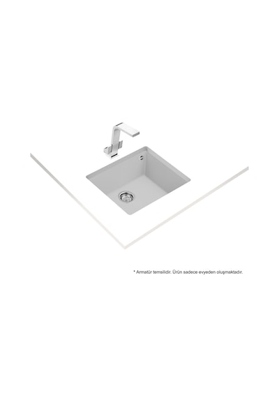 Teka Square 50.40 Tg Artıc Beyaz Granit Eviye. Tezgahaltı