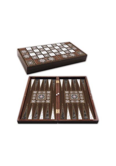 Star Cafe Tavla Sedef Temalı 12 Mm Mdf Kasa İle Şık Oyun Takımı 25,5x49x6 Cm